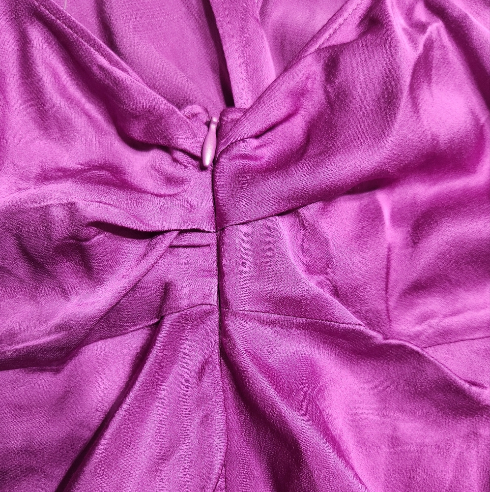 Zara Vibrant Purple Camisole Top With Satin Knot Twist Front Size Lg - Picture 6 of 10